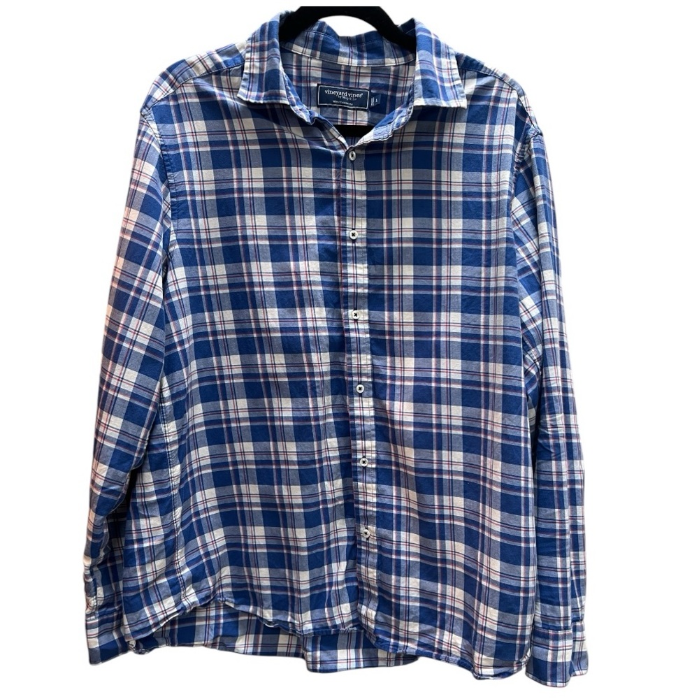 Vineyard Vines Men’s Plaid Cashmere Blend Shirt L